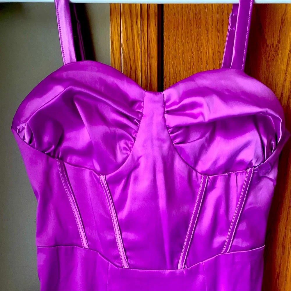 NWOT Corset bodycon satin dress FULL LENGTH - Picture 1 of 12